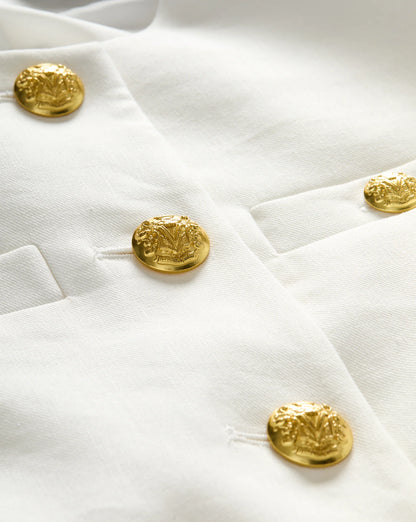 Tamara Linen Vest in Off White