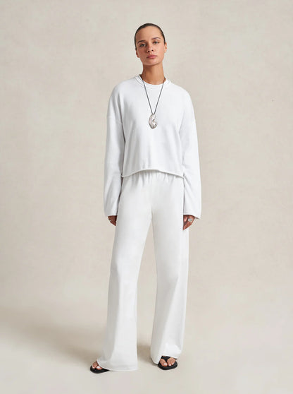 Cotton Poplin Colby Pant in White