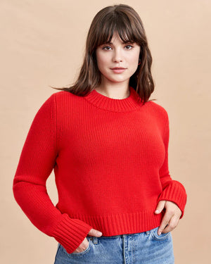 Solid Mini Marin Sweater in Bright Red