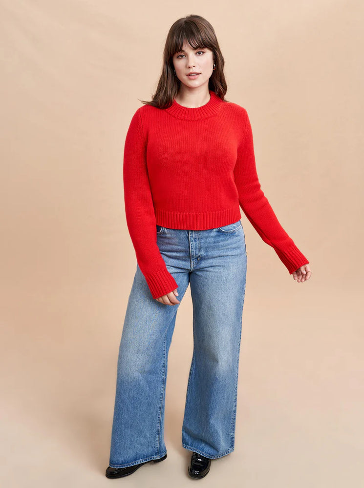 Solid Mini Marin Sweater in Bright Red