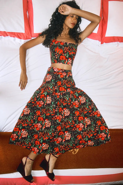 Remy Skirt in Holiday Floral