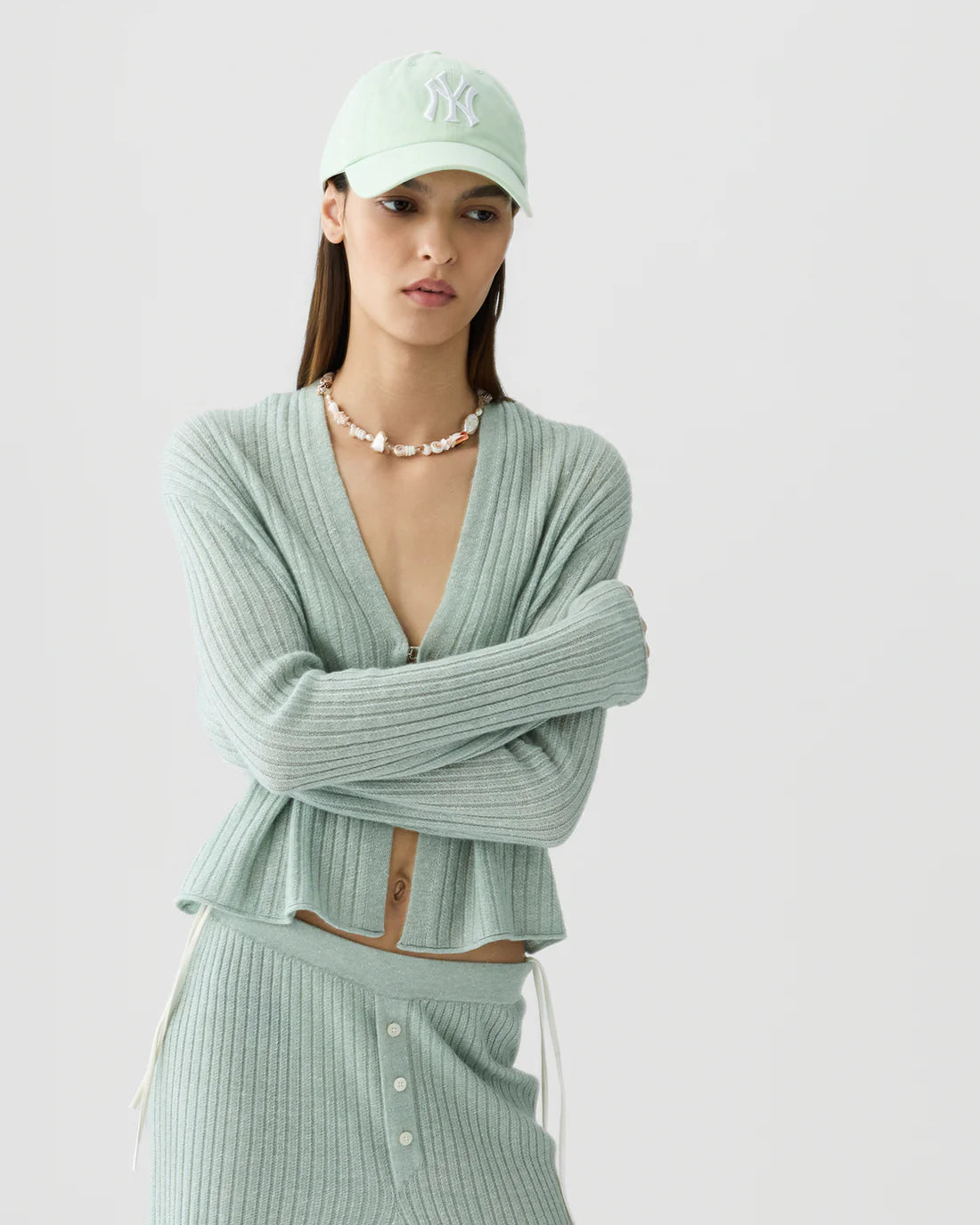 Rib Stealth Cardigan in Sage Brush
