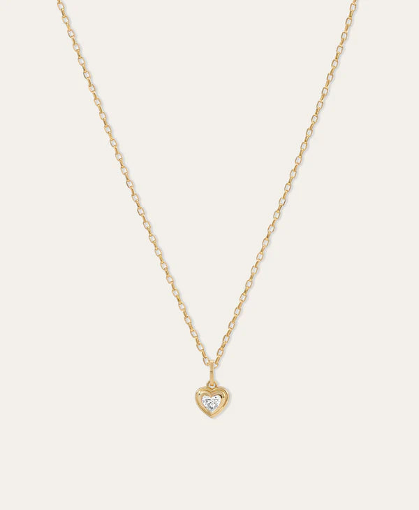 Groovy Diamond Solitaire Heart Hinged Charm Lab Grown