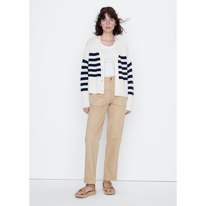 The Raffa Sweater in Cream/Navy