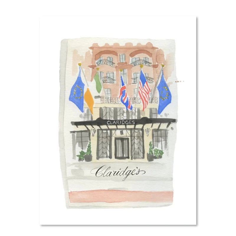 
            
                Load image into Gallery viewer, Claridges Matchbook Watercolor Print-
            
        