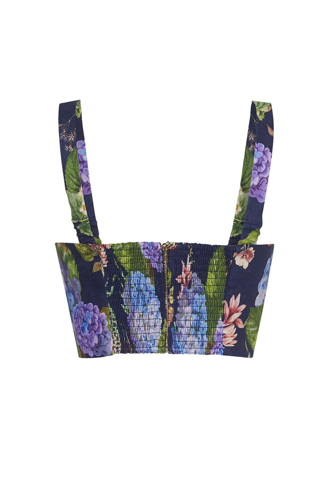Claudine Top in Avery Floral Evening Blue