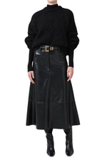 Cassia Leather Skirt In Black