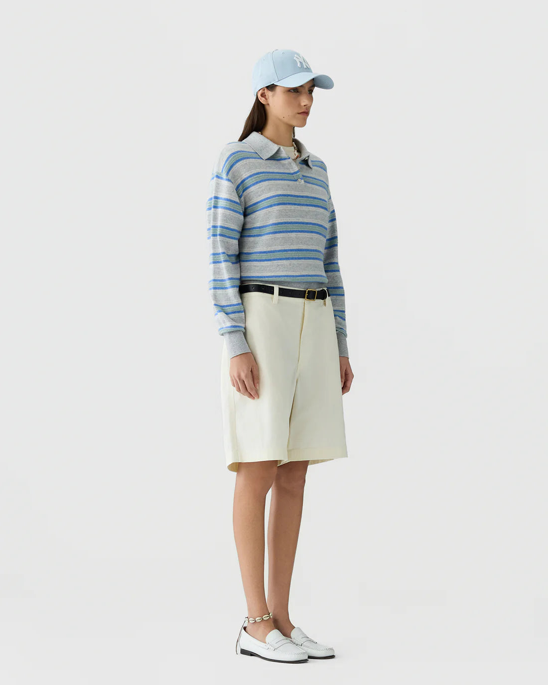 Collegiate Stripe Polo in Stone Combo