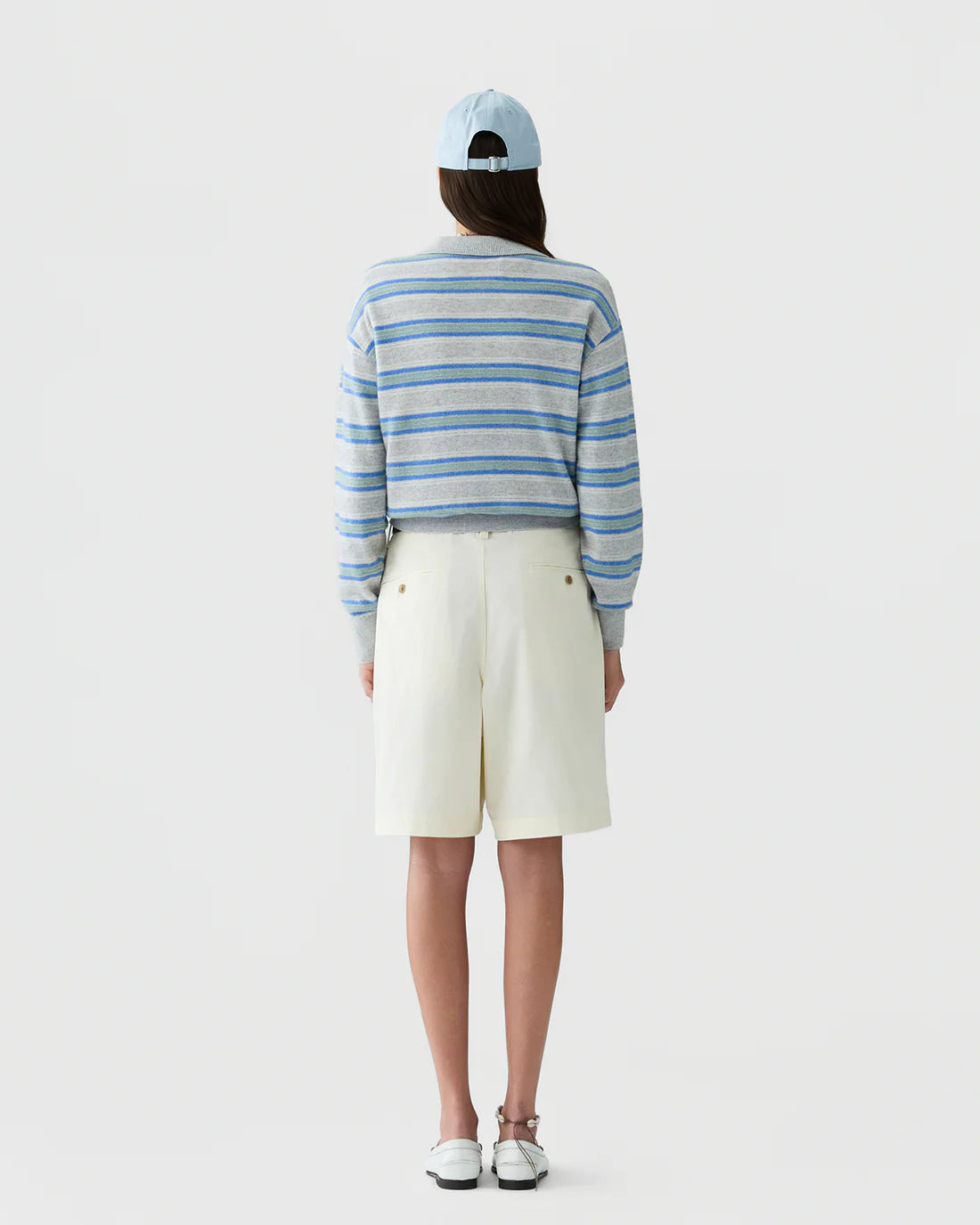 Collegiate Stripe Polo in Stone Combo