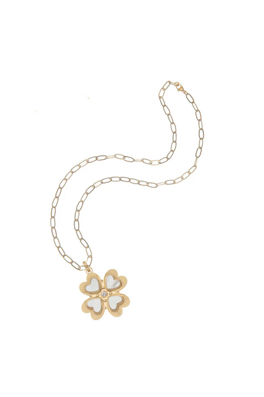 Lucky in Love Clover Pendant with Mother of Pearl