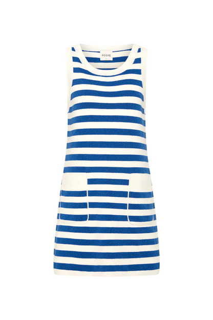Ari Mini Dress in Blue Stripe