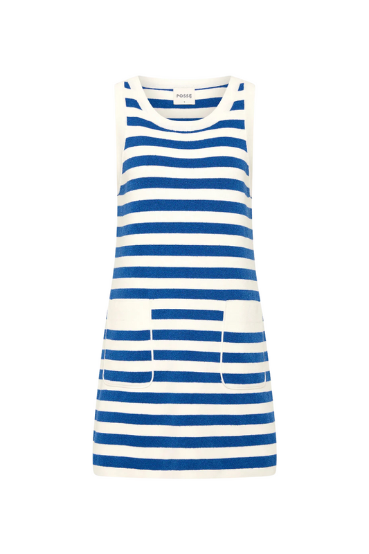 Ari Mini Dress in Blue Stripe