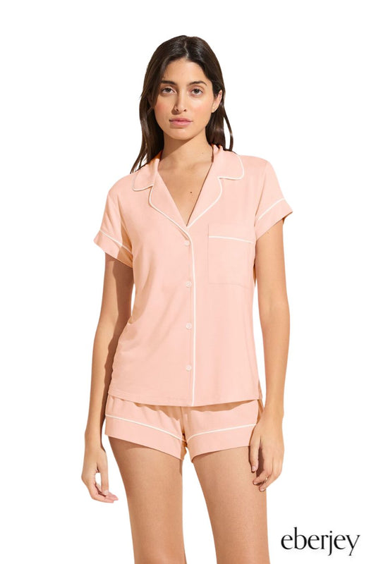 Gisele TENCEL™ Modal Relaxed Short PJ Set in Petal Pink & Ivory