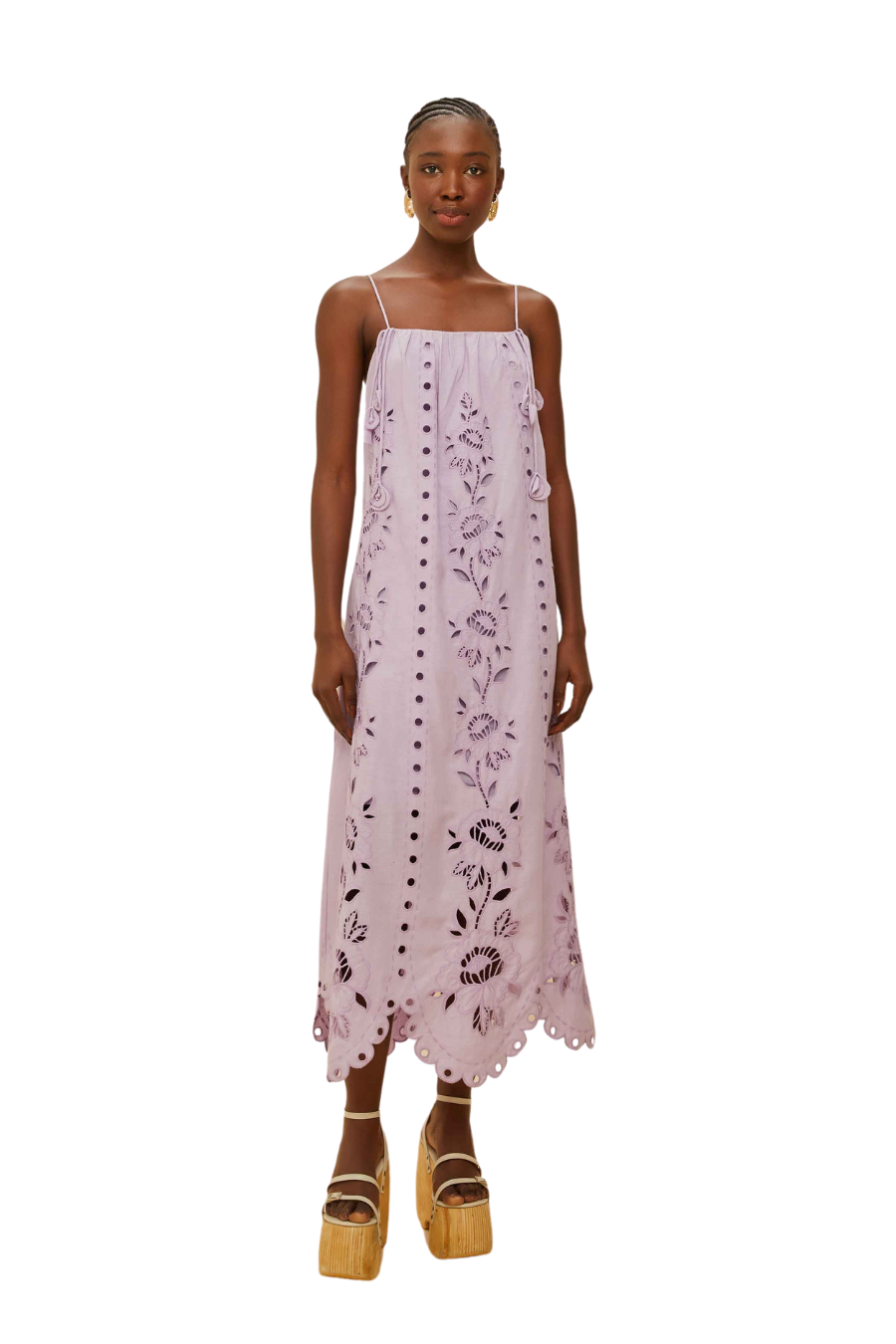 Richelieu Sleeveless Maxi Dress in Lilac