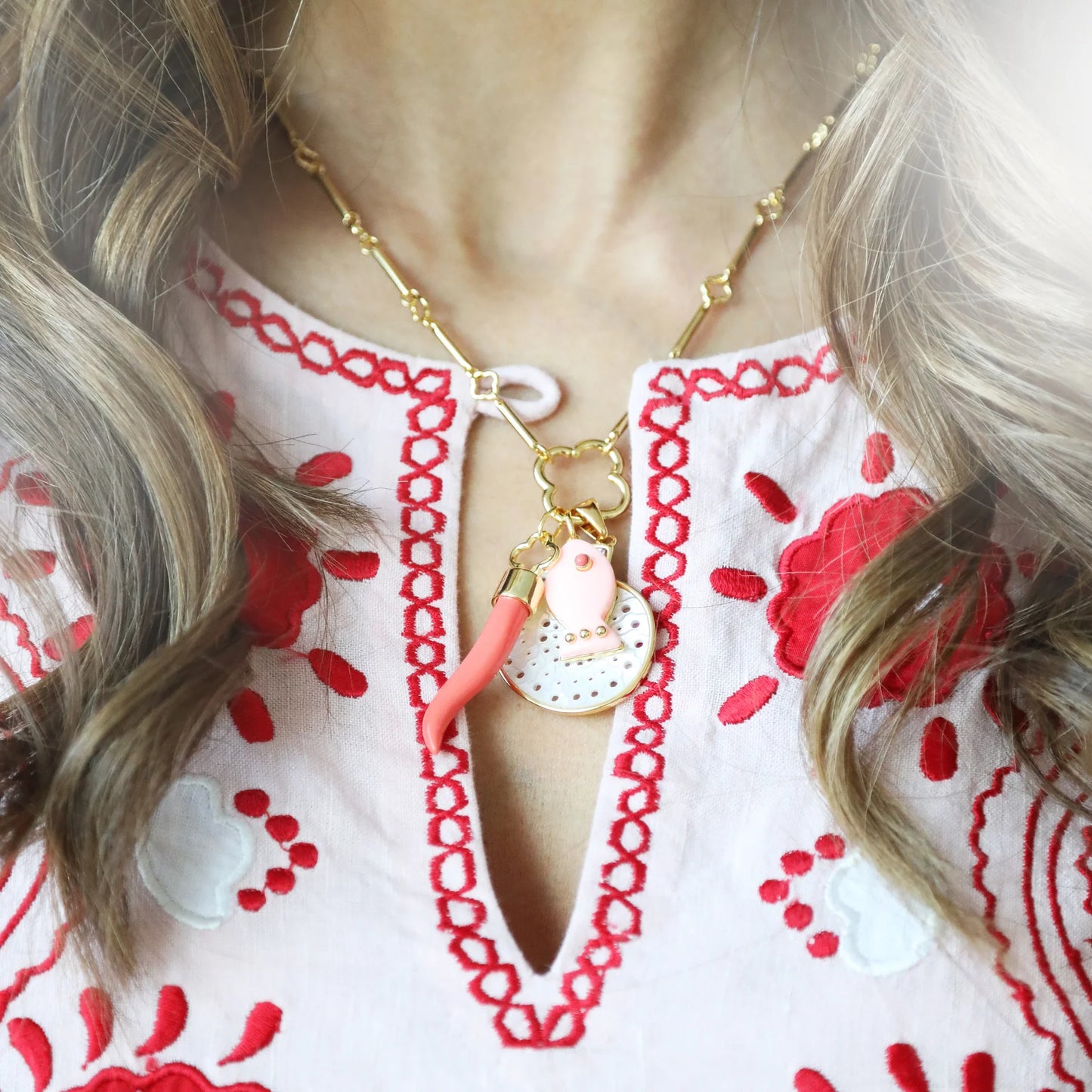 Madaket Fish Charm in Pink Coral