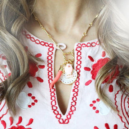 Madaket Fish Charm in Pink Coral