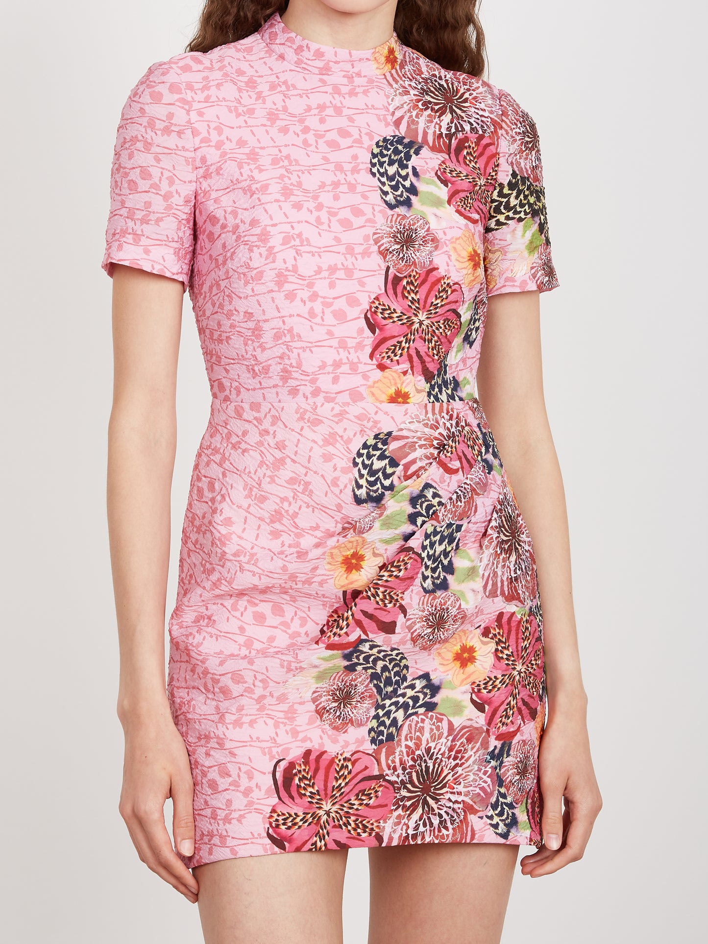 Draped Min Dress in Bamboo Bloom