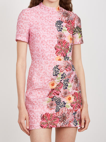 Draped Min Dress in Bamboo Bloom