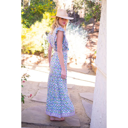 Phoebe Maxi Dress in Turquoise/Purple