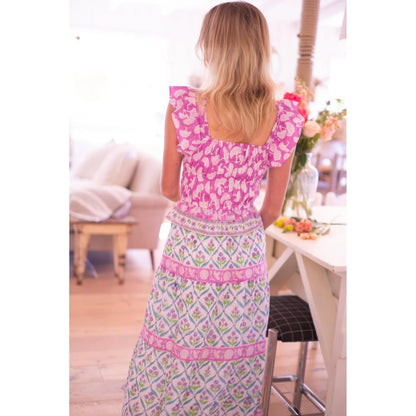 Fleur Midi Dress in Mixed Prints