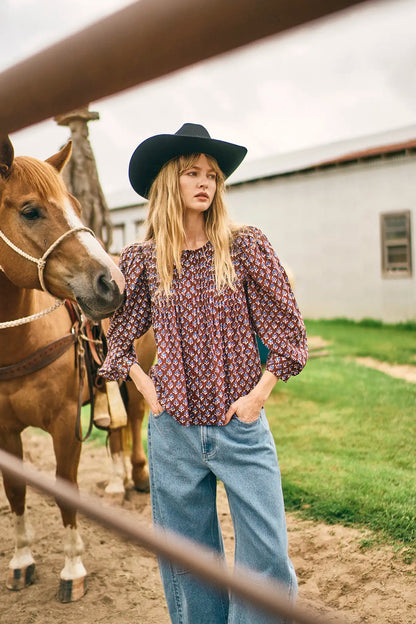 Daphne Top in Autumn Fleur Fig