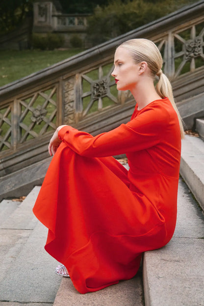 Delancey Dress in Red