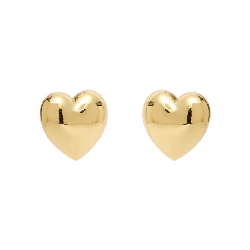 
            
                Load image into Gallery viewer, Gold Heart Stud Earrings
            
        