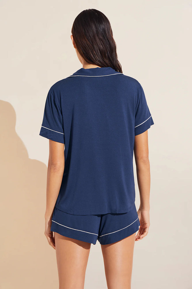 Gisele TENCEL™ Modal Relaxed Short PJ Set in Navy/Ivory