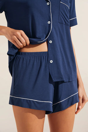 Gisele TENCEL™ Modal Relaxed Short PJ Set in Navy/Ivory