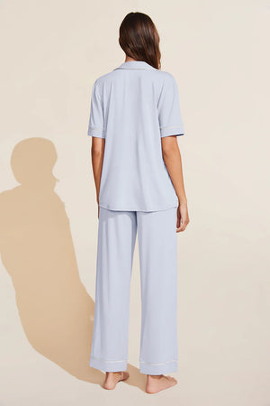 Gisele TENCEL™ Modal Short Sleeve & Pant PJ Set in Ice Blue/Ivory