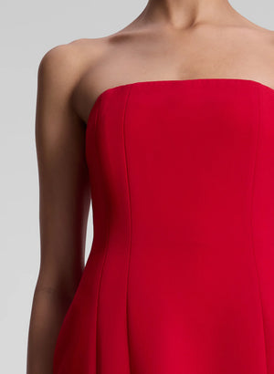 Elsie Strapless Dress in Really Red