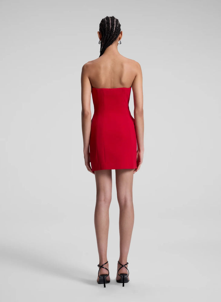 Elsie Strapless Dress in Really Red