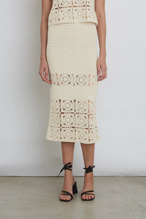 Jana Crochet Skirt in Ivory