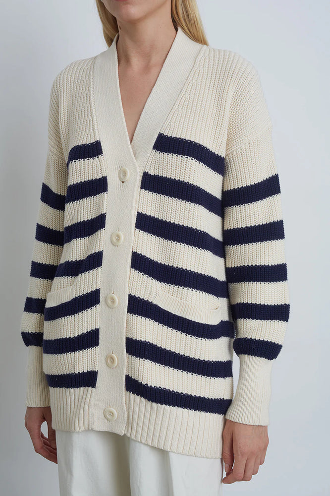 Amy Cardi in Navy/White