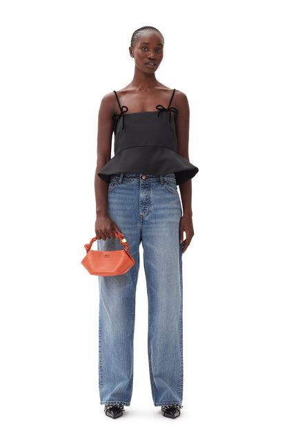 Black Duchesse Satin Top