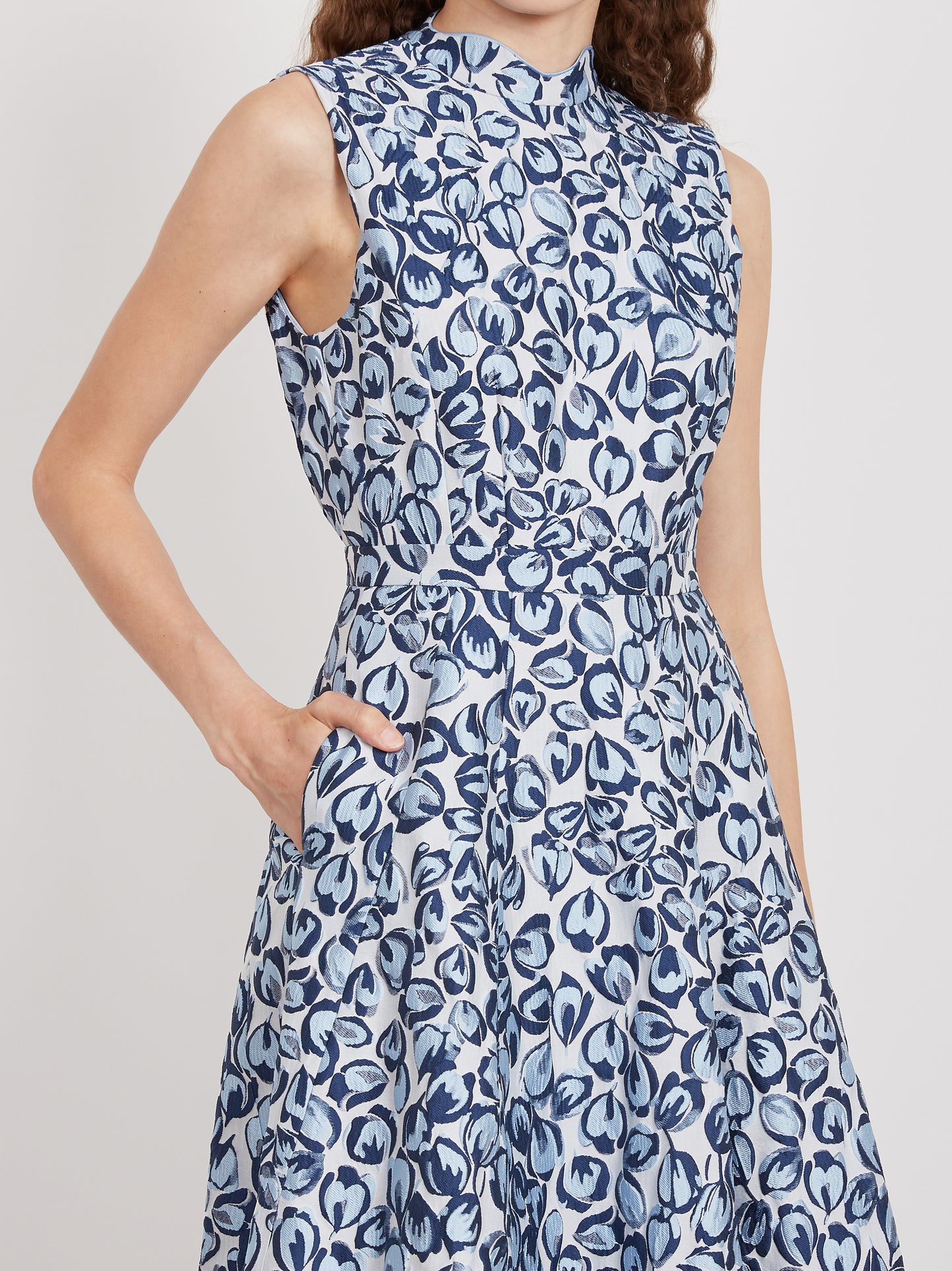 Flora Dress in Porcelain Blues