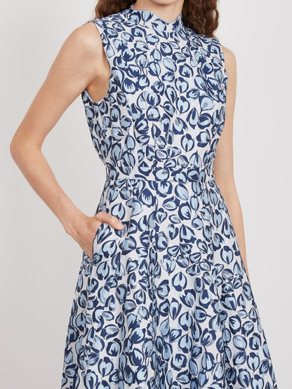 Flora Dress in Porcelain Blues