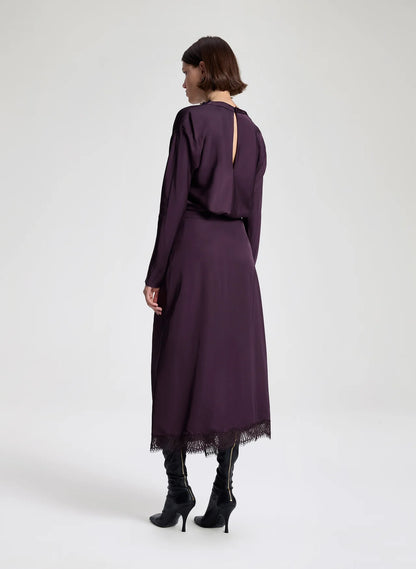 Georgia Satin Top in Deep Plum