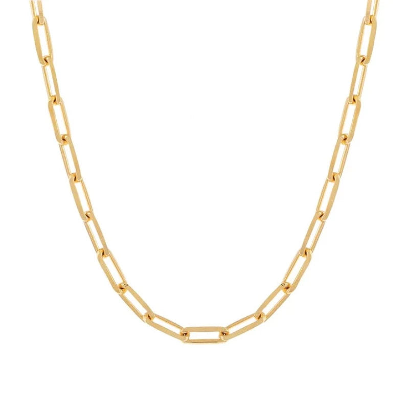 Paperclip Link Necklace in Yellow Gold