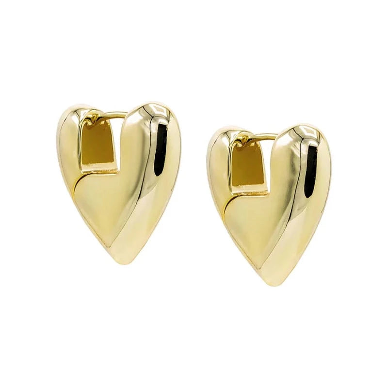 
            
                Load image into Gallery viewer, Solid Super Chunky Heart Hoop Earring
            
        