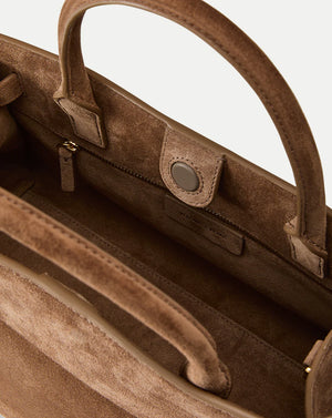 Suede Veronica Beard Dash Bag in Bark