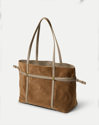 Lasso Belted Tote Bag in Bark
