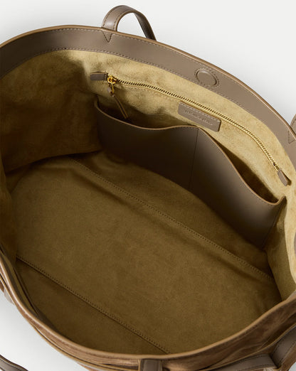 Lasso Belted Tote Bag in Bark