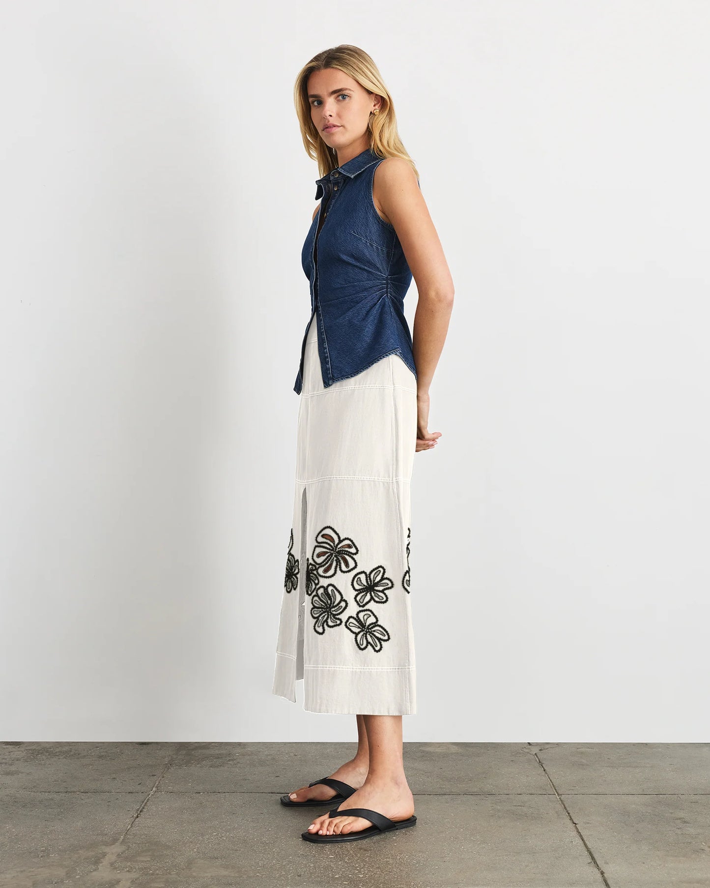 Hanelle Top in Classic Indigo Blue
