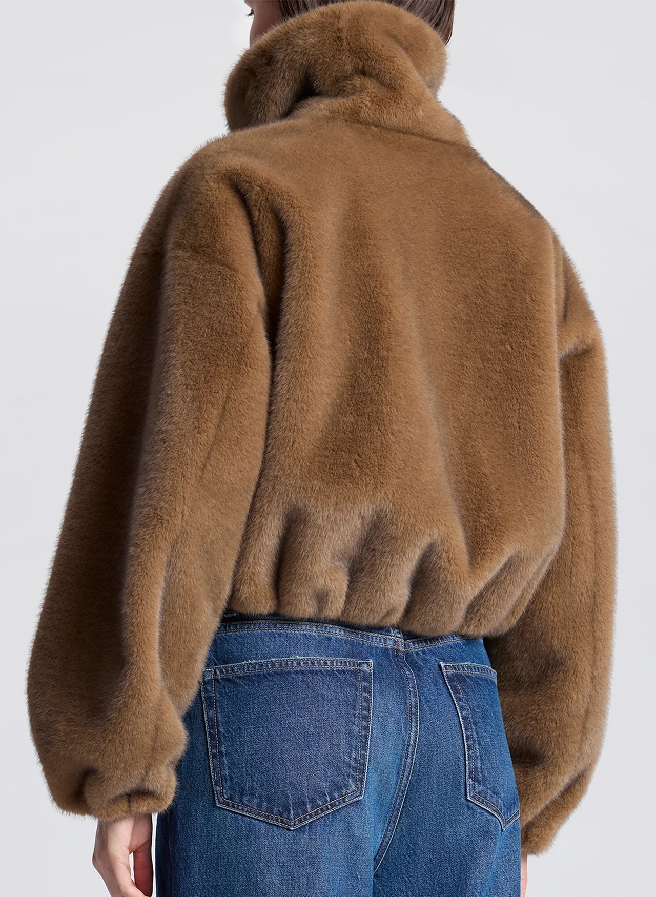 Hazel Faux Fur Jacket in Camel