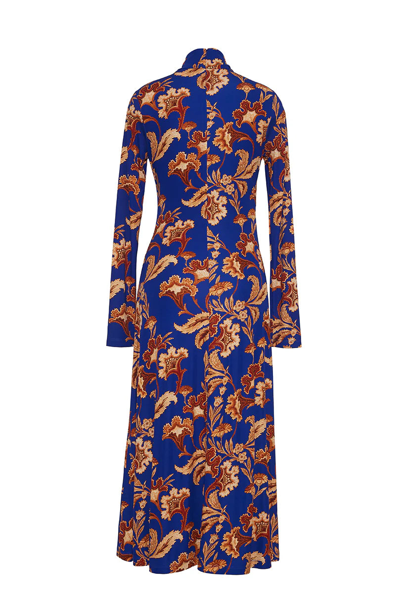 Hera Dress in Regal Paisely Blue