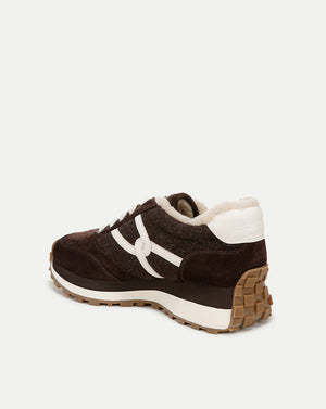 Valentina Shearling Sneaker in Espresso