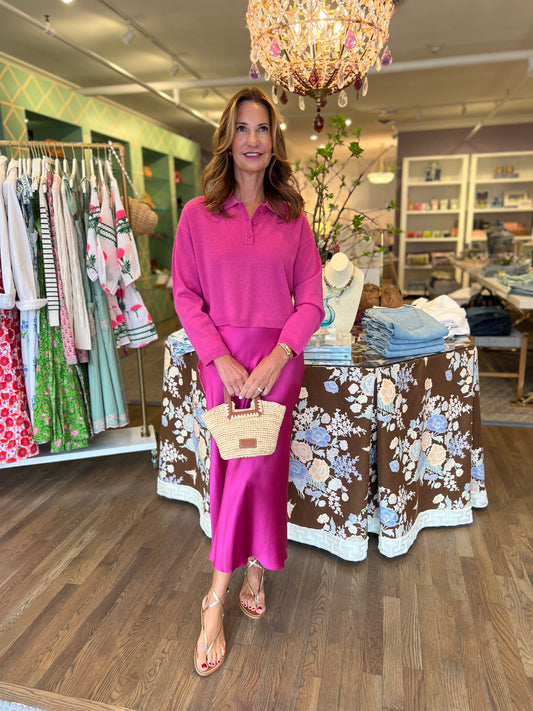 Miranda Midi Silk Skirt in Spirit