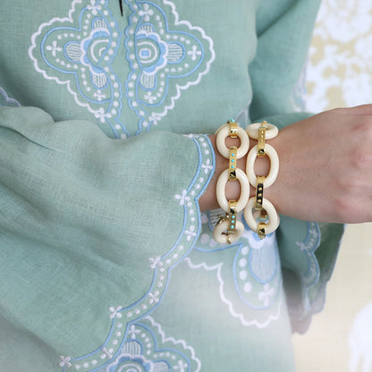 Ivory Link Bracelet in Turquoise