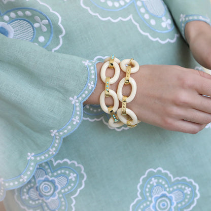 Ivory Link Bracelet in Gold